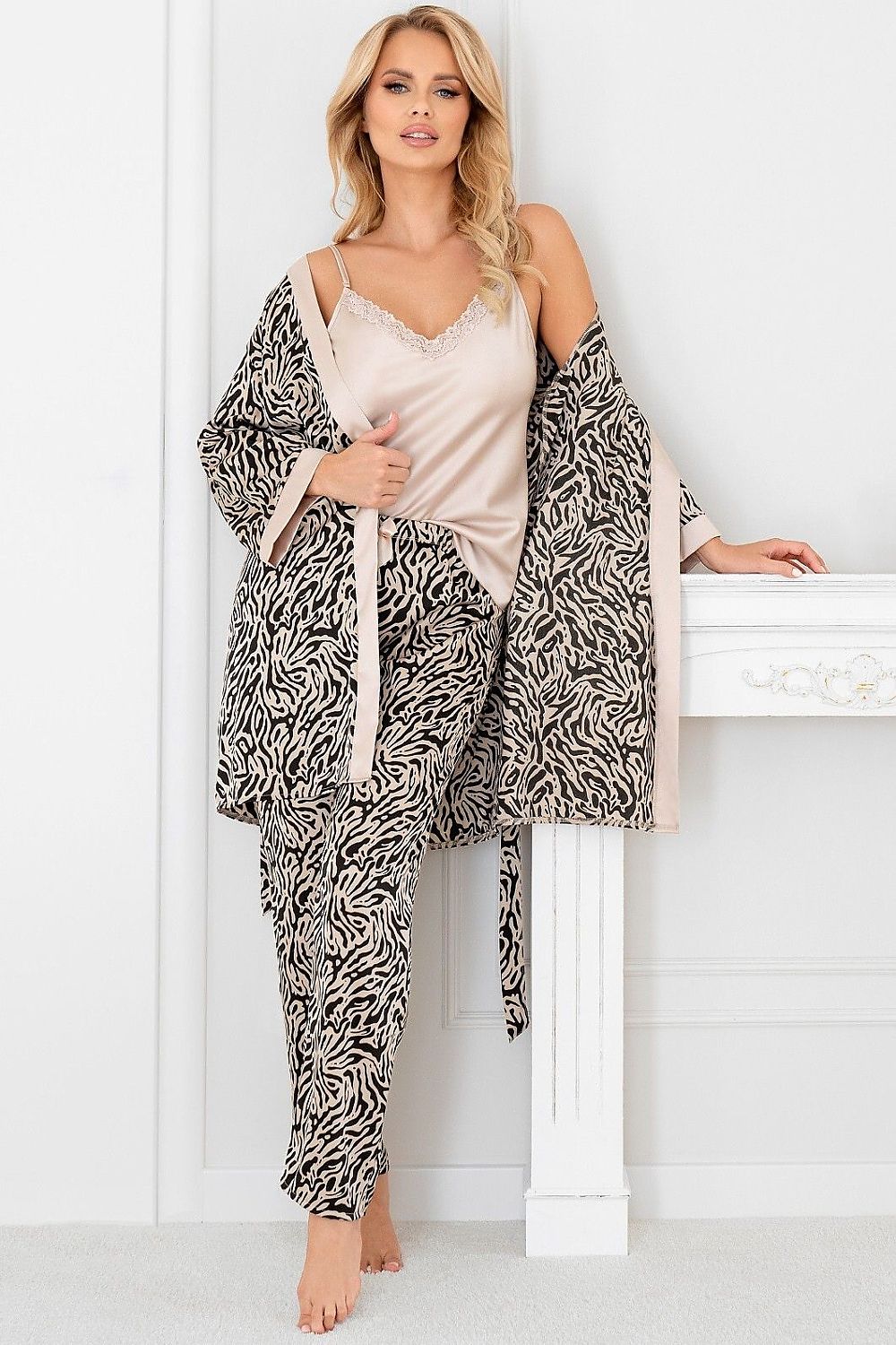 Morgenmantel Donna beige 215549 - Produktansicht 2 bei Secretelles