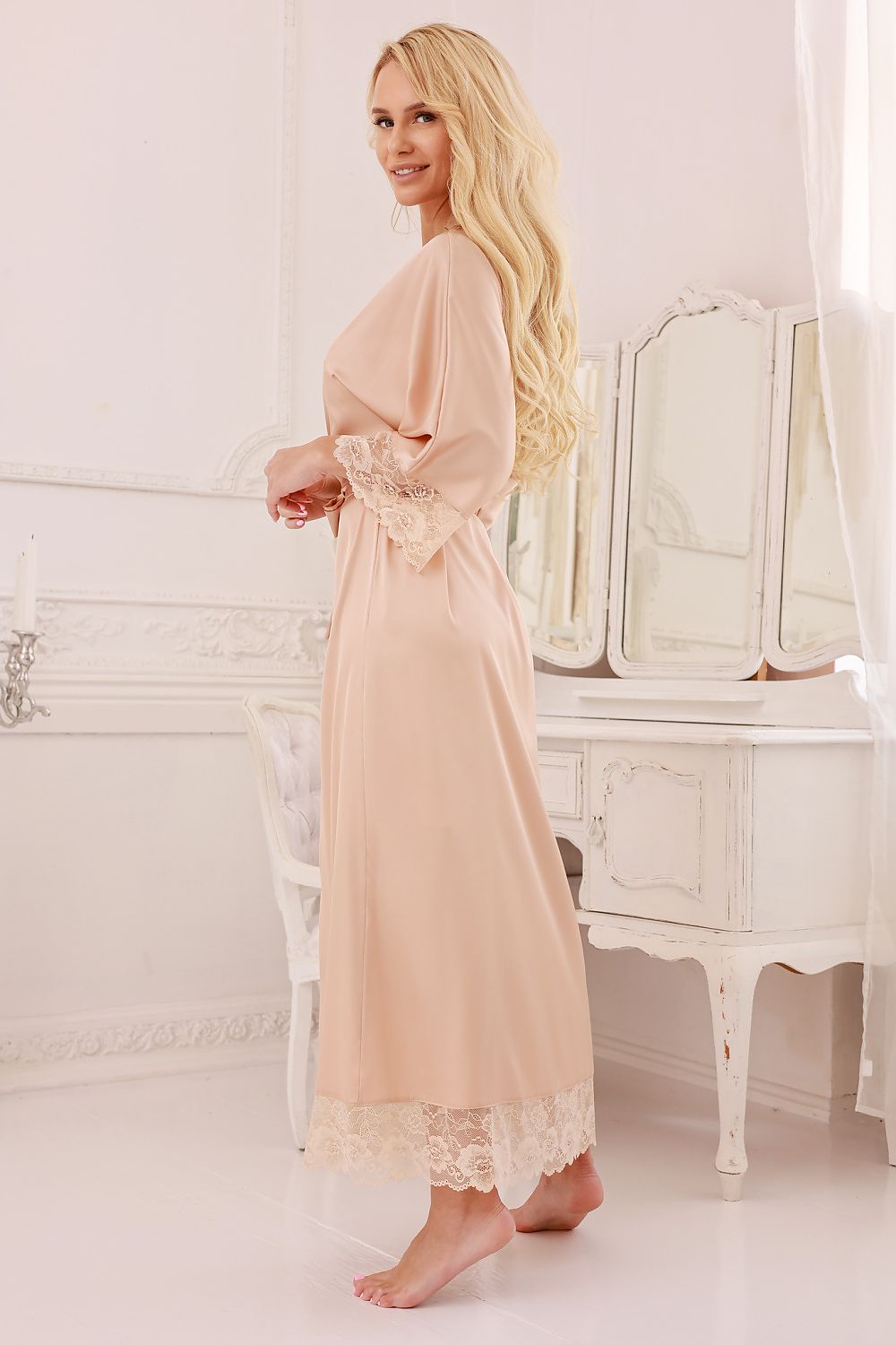 Morgenmantel Kalimo beige 218049 - Produktansicht 2 bei Secretelles