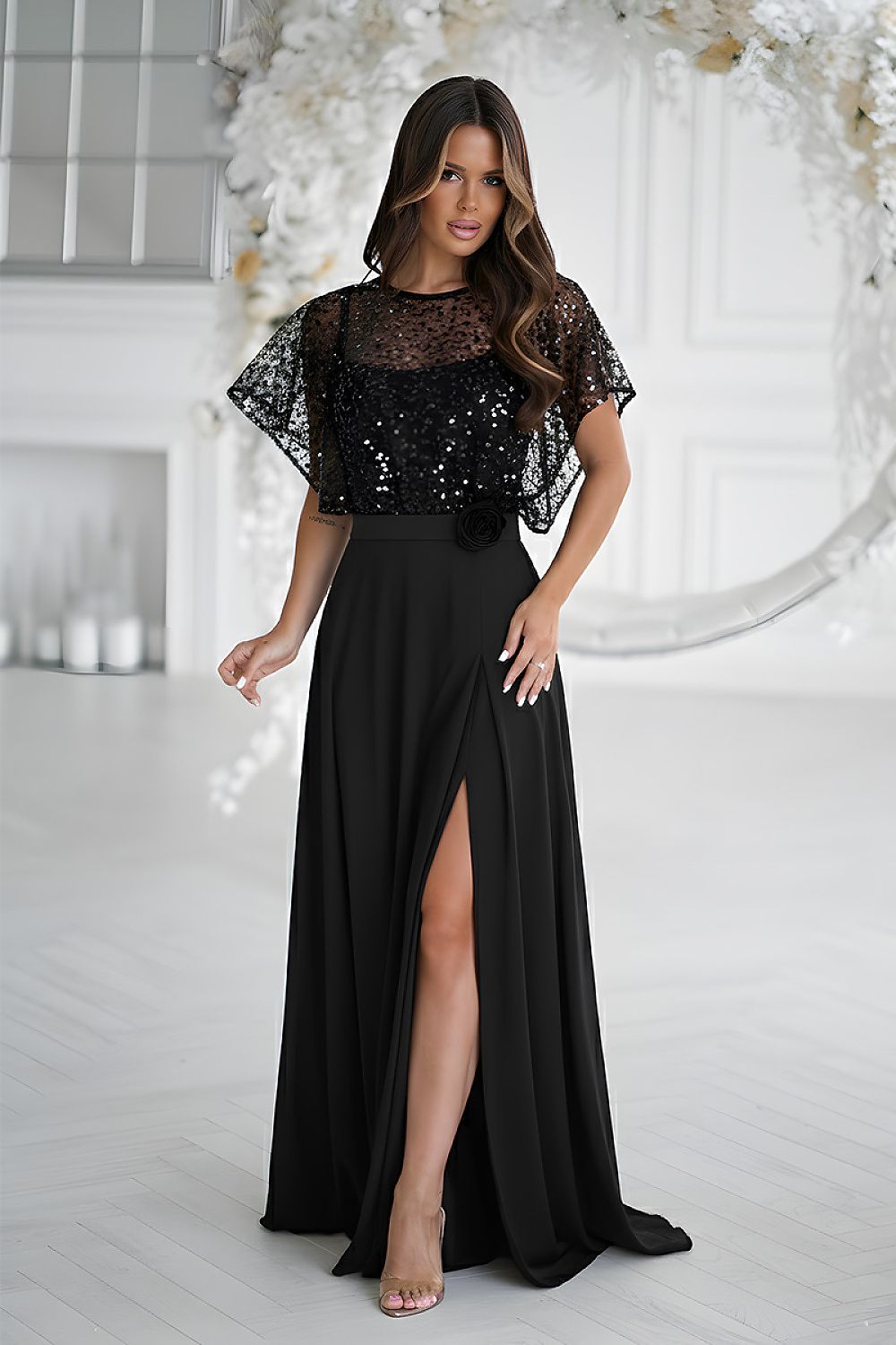 Bicotone Kleid schwarz Detailansicht 2 Secretelles