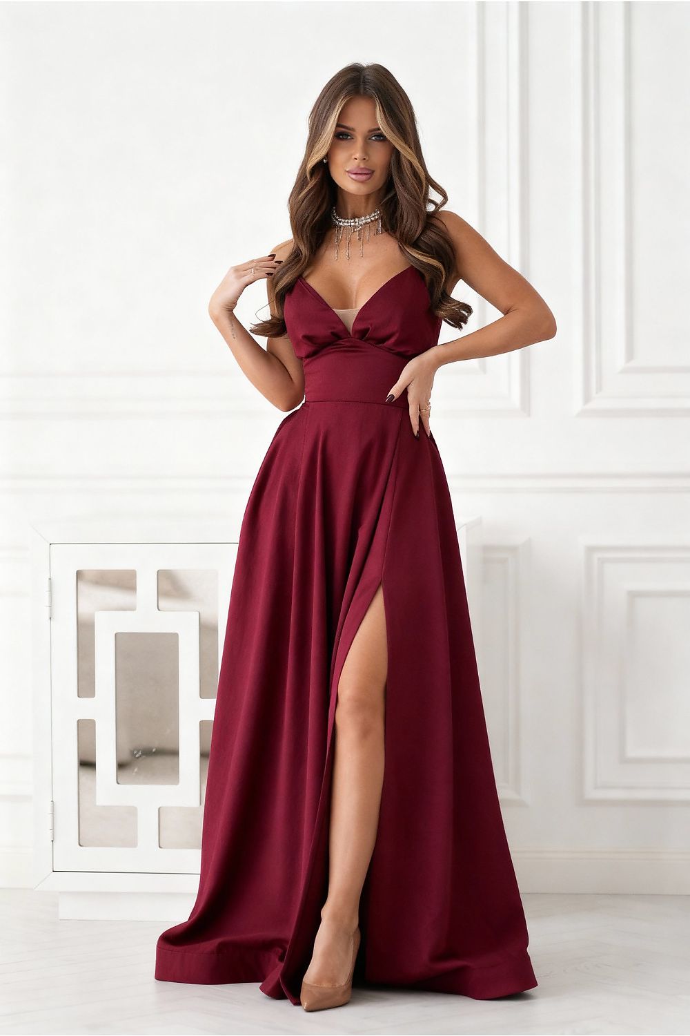 Kleid Bicotone rot 221606 - Produktansicht 3 bei Secretelles